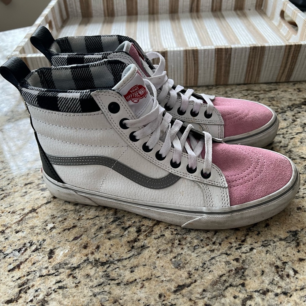 Vans High-Tops with Pink Suede and White Leather